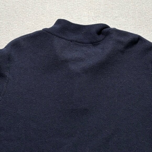 Vineyard Vines Sweater Mens Large Navy Blue Quarter Zip Mock Neck Comfort Knit - Picture 9 of 9